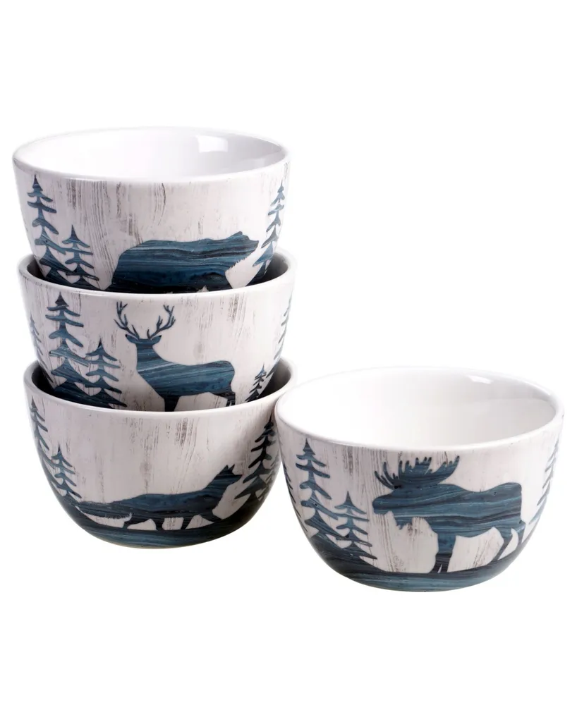 Certified International Fluidity Lodge 4 Piece Ice Cream Bowl