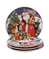 Certified International Magic of Christmas Santa 4 Piece Dinner Plate