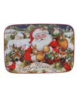 Certified International Magic of Christmas Santa Rectangular Platter