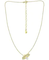 Giani Bernini Cubic Zirconia Bee 16" Pendant Necklace in 18k Gold-Plated Sterling Silver, Created for Macy's