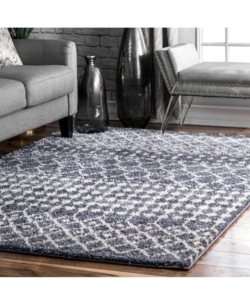 nuLoom Barbara GROC01B Gray 5'3" x 7'7" Area Rug