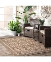 nuLoom Kandace OWDN24C Brown 5'3" x 7'6" Outdoor Area Rug