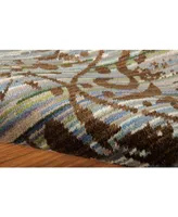 Closeout! Nourison Home Rhapsody RH009 Blue and Moss 5'6" x 8' Area Rug