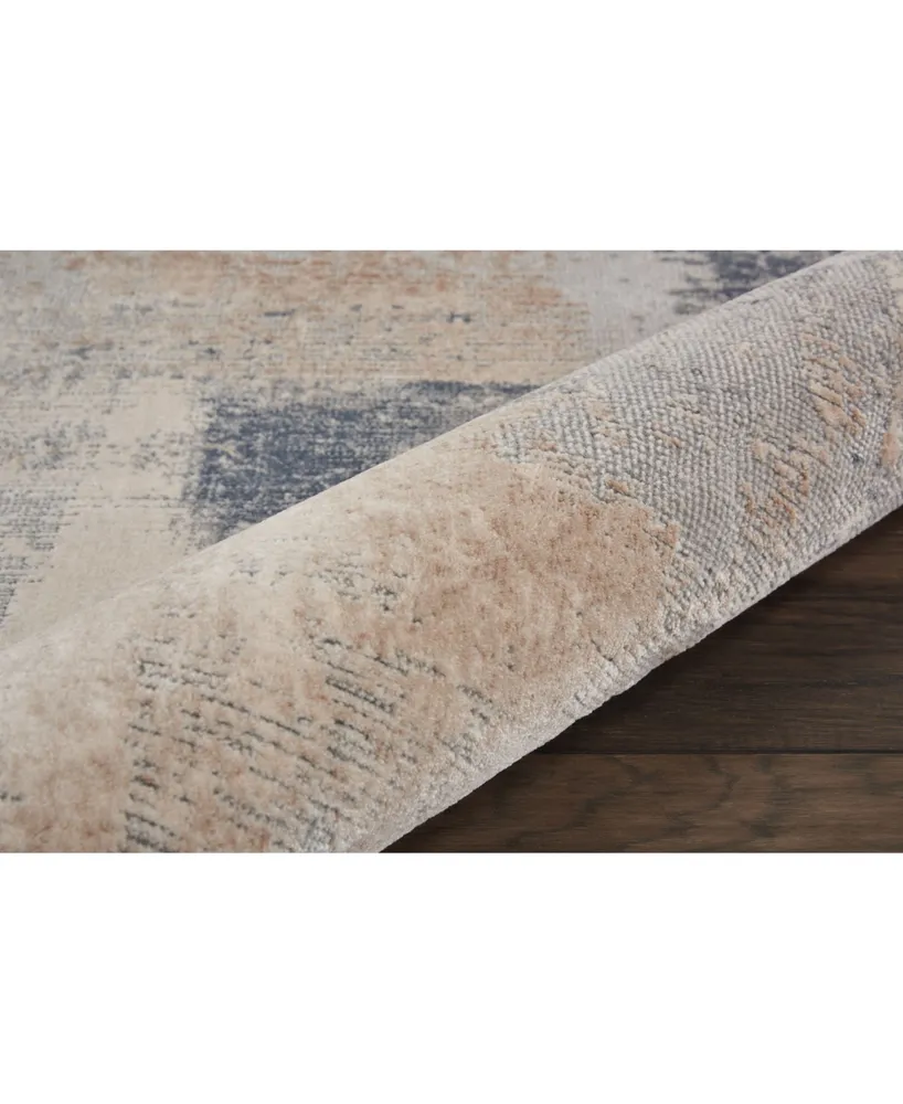 Nourison Home Rustic Textures RUS02 Beige and Gray 5'3" x 7'3" Area Rug