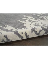 Nourison Home Symmetry SMM02 Gray and Beige 3'9" x 5'9" Area Rug