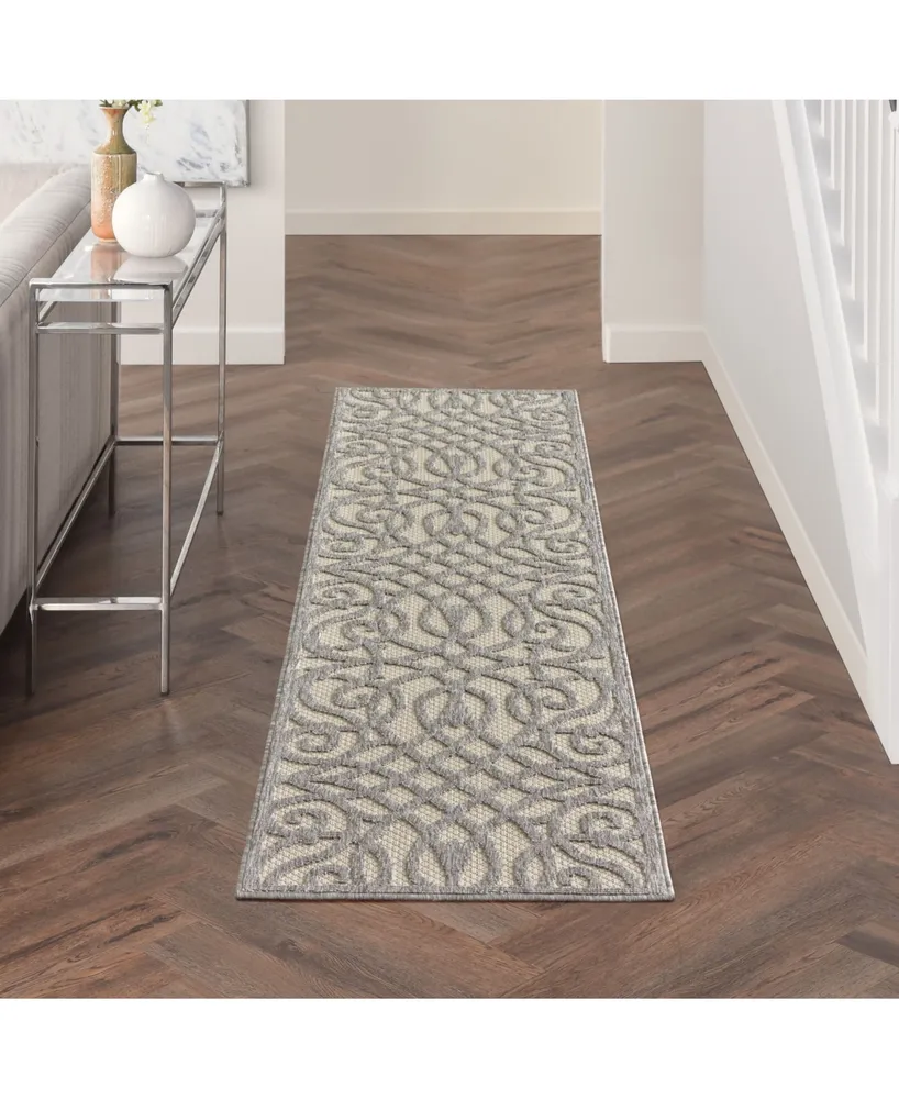 Nourison Home Cozumel CZM04 Gray 2'2" x 10' Runner Rug