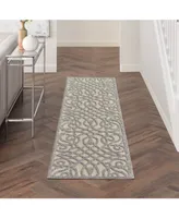 Nourison Home Cozumel CZM04 Gray 2'2" x 10' Runner Rug