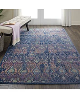 Nourison Home Ankara Global ANR08 Navy and Multi 5'3" x 7'6" Area Rug
