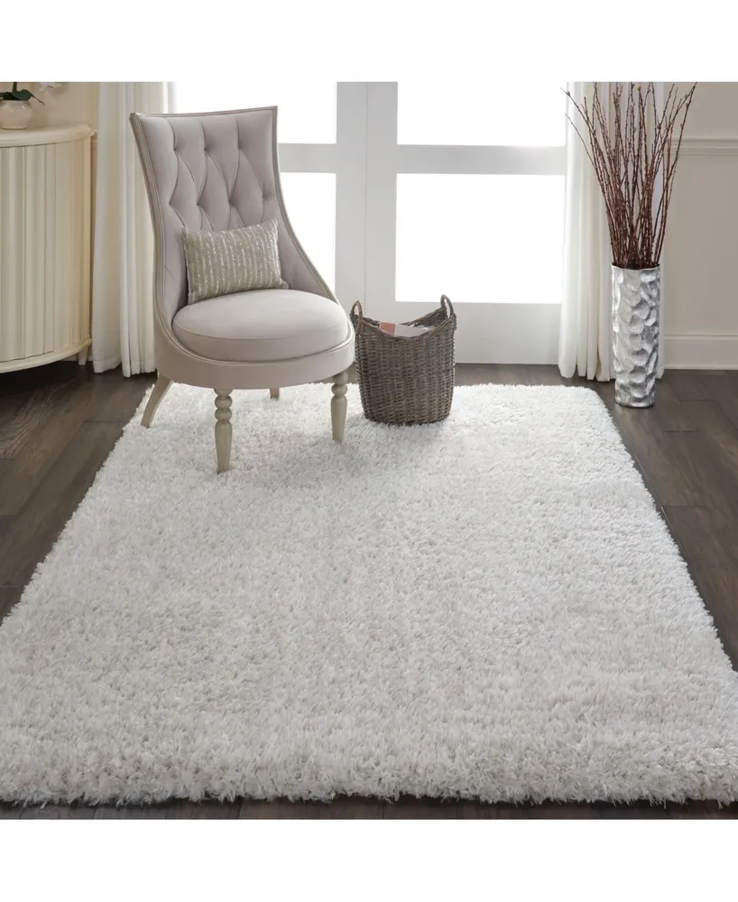 Nourison Home Luxe Shag LXS01 Silver 5' x 7' Area Rug