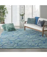 Nourison Home Symmetry SMM05 Aqua 7'9" x 9'9" Area Rug