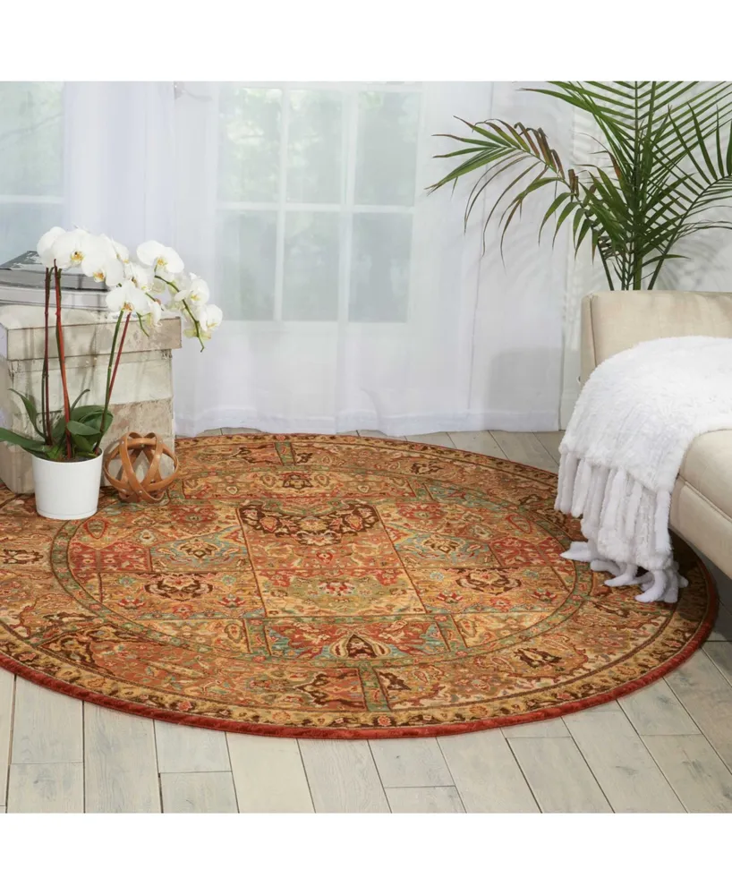 Nourison Home Living Treasures LI02 Multi 5'10" Round Rug