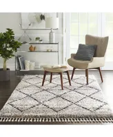 Nourison Home Oslo Shag OSL01 Silver 4' x 6' Area Rug