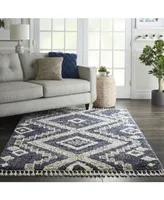 Nourison Home Oslo Shag OSL02 Denim 5'3" x 7'9" Area Rug