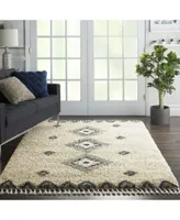 Nourison Home Oslo Shag Osl03 Ivory Blue Rug