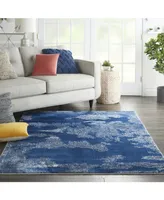 Nourison Home Etchings ETC03 Blue 5'3" x 7'3" Area Rug