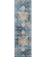 Nourison Home Ankara Global ANR03 Blue 2' x 6' Runner Rug