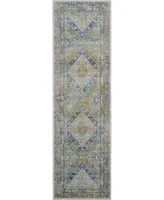 Nourison Home Ankara Global ANR07 Blue and Green 2' x 6' Runner Rug