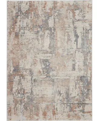 Nourison Home Rustic Textures RUS06 Beige and Gray 3'11" x 5'11" Area Rug