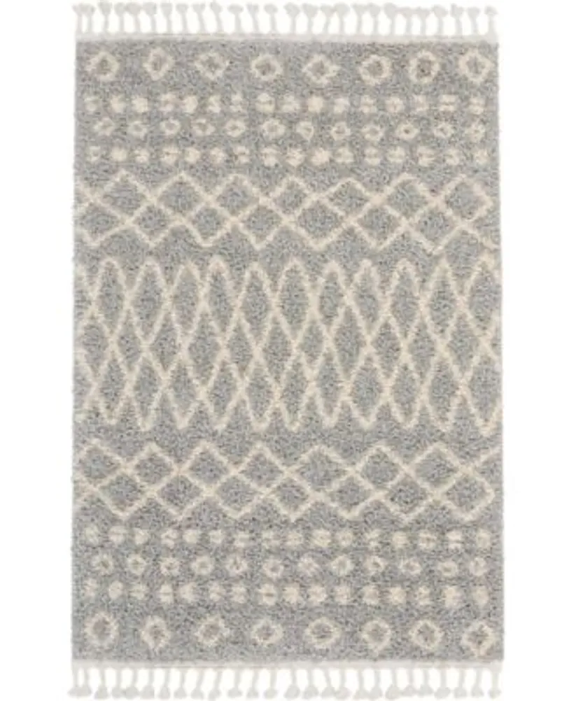 Closeout Nourison Home Moroccan Shag Mrs02 Silver Rug