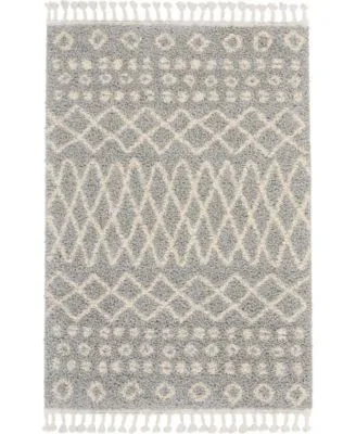 Closeout Nourison Home Moroccan Shag Mrs02 Silver Rug