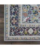 Nourison Home Ankara Global ANR14 Teal and Multi 8'10" x 11'10" Area Rug