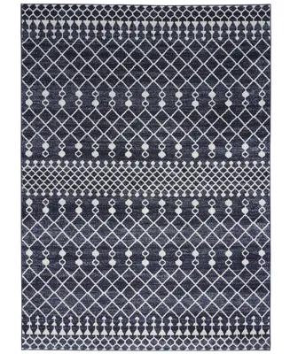 Nourison Home Palermo PMR03 Navy and Gray 4' x 6' Area Rug