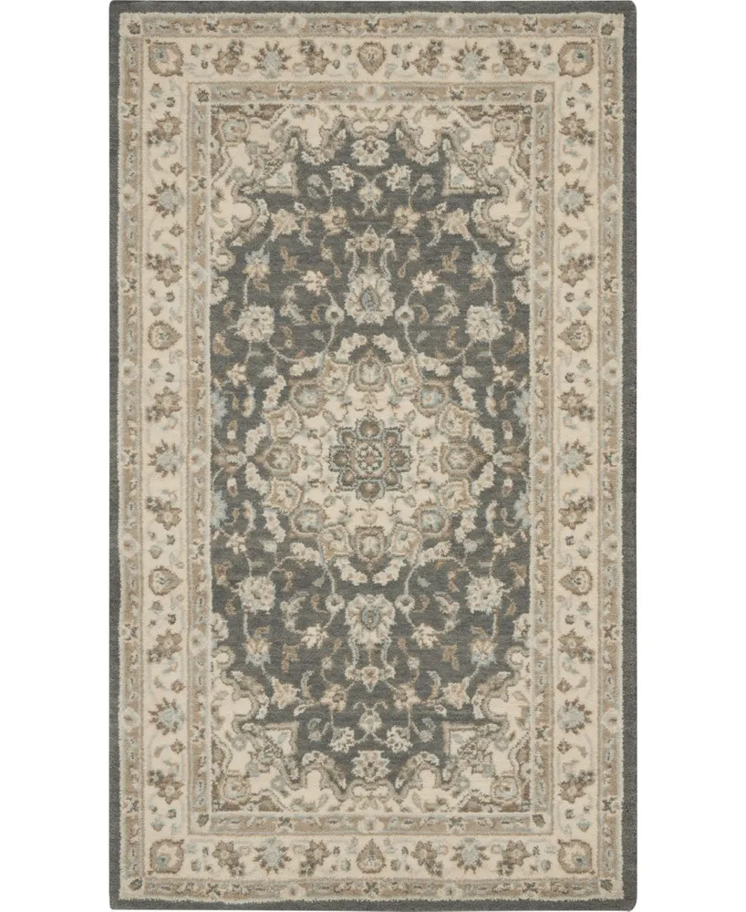 Nourison Home Living Treasures LI15 Gray and Ivory 2'6" x 4'3" Area Rug