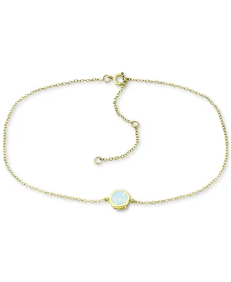 Giani Bernini Lab-Grown Opal Ankle Bracelet (Also Cubic Zirconia), Created for Macy's