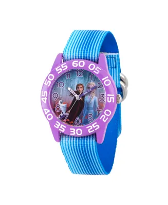 Disney Frozen 2 Elsa, Anna and Olaf Girls' Purple Plastic Time Teacher Watch 32mm