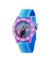 Disney Frozen 2 Elsa, Anna and Olaf Girls' Purple Plastic Time Teacher Watch 32mm