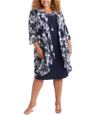 R & M Richards Plus Size Mesh Jacket & Dress