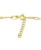 Giani Bernini Paperclip Link Ankle Bracelet Sterling Silver and 18k Over Silver, Created for Macy's