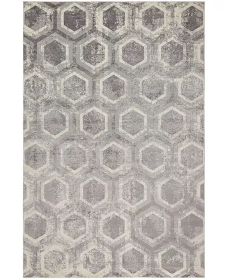 Closeout! Modern Sm-03 Gray/Navy 4' x 6' Area Rug