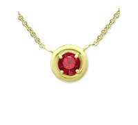 Giani Bernini Red Cubic Zirconia Framed 16" Pendant Necklace, Created for Macy's