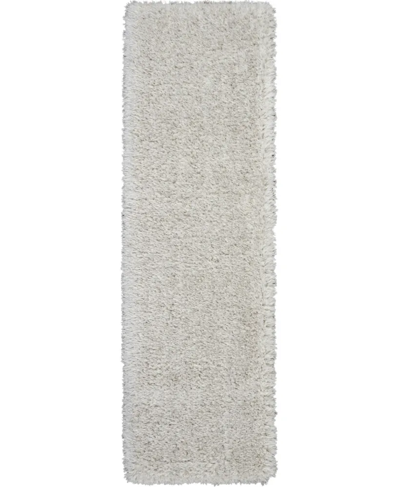 Nourison Home Luxe Shag LXS01 Silver 2'2" x 7'6" Runner Rug