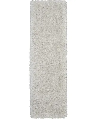 Nourison Home Luxe Shag LXS01 Silver 2'2" x 7'6" Runner Rug