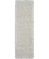 Nourison Home Luxe Shag LXS01 Silver 2'2" x 7'6" Runner Rug