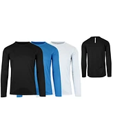 Galaxy By Harvic Men's Long Sleeve Moisture-Wicking Performance Tee, Pack of 3