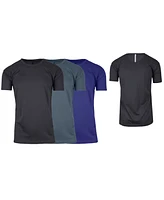 Galaxy By Harvic Men's Short Sleeve Moisture-Wicking Quick Dry Performance Tee, Pack of 3