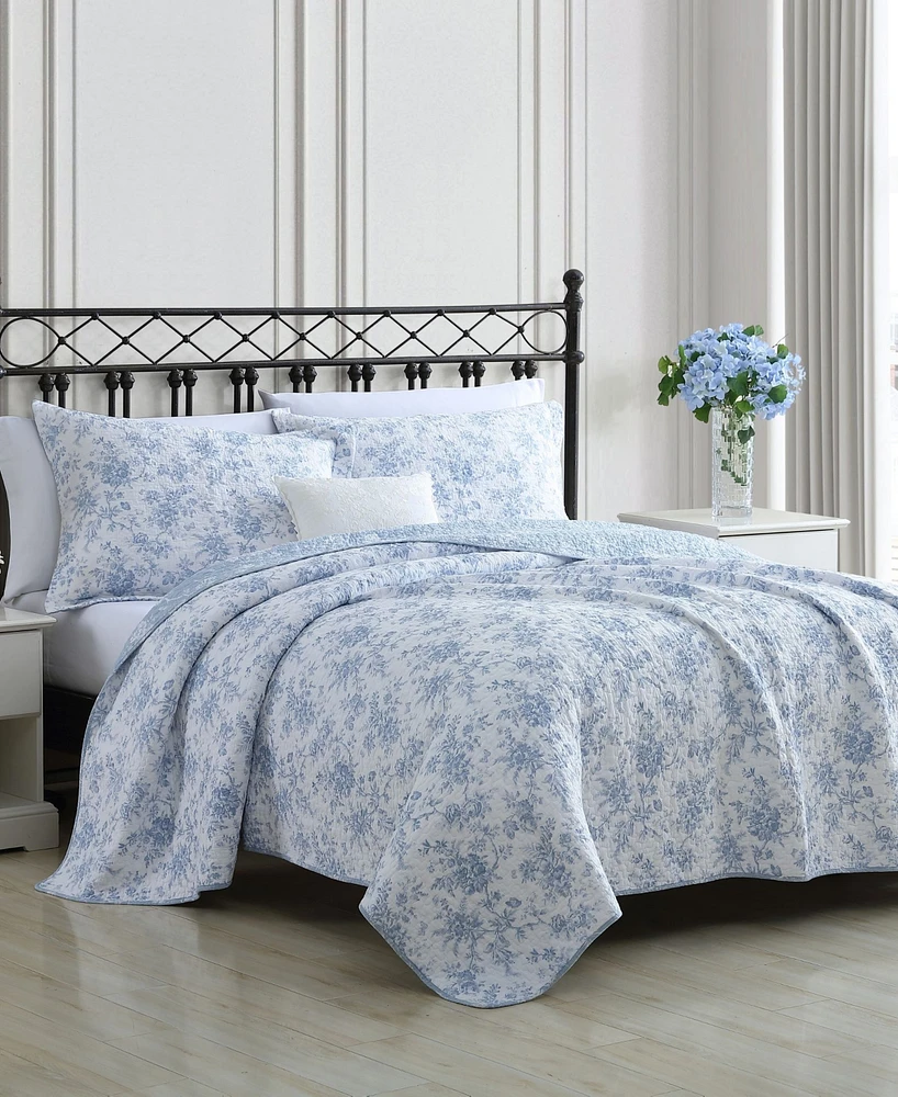 Laura Ashley Walled Garden Reversible 2 Piece Quilt Set, Twin