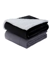 DreamLab Soft Sherpa Reversible 15lb Weighted Blanket with Washable Cover