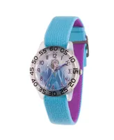 Disney Frozen 2 Elsa Girls' Clear Plastic Time Teacher Watch 32mm