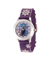 Disney Frozen 2 Elsa, Anna, Olaf Girls' Stainless Steel Time Teacher Glitz Watch 32mm