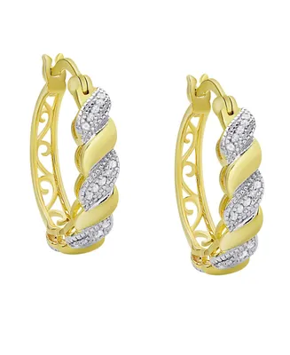 Macy's Diamond Accent Gold-plated San Marco Hoop Earrings