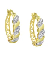 Macy's Diamond Accent Gold-plated San Marco Hoop Earrings