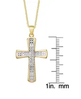Macy's Diamond Accent Gold-plated Cross Pendant Necklace
