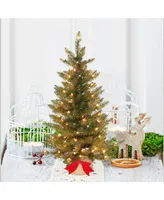 Puleo 3" Pre-Lit Slim Fraser Fir Artificial Christmas Tree