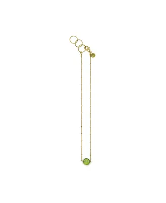 Roberta Sher Designs Diamond Cut 14K Gold Fill Chain Necklace with Fully Faceted Round Peridot - Gold