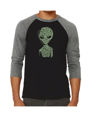 La Pop Art Alien Men's Raglan Word T-shirt
