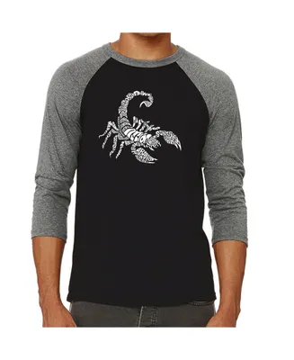 La Pop Art Types of Scorpions Men's Raglan Word T-shirt